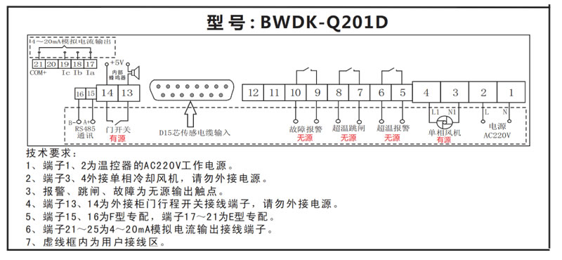 BWDK-Q201干式變壓器溫控器接線(xiàn)圖